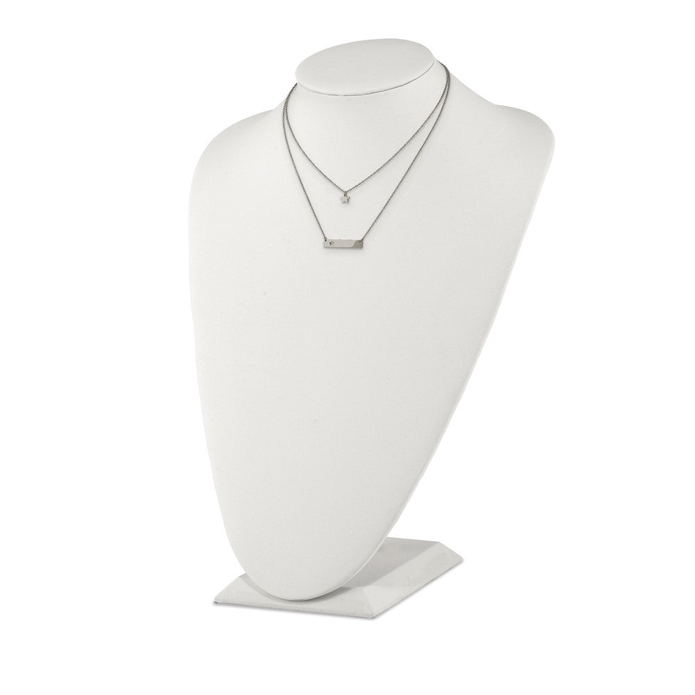 FJC Finejewelers Stainless Steel Star and Bar Multi Strand Necklace 17 Inches x 1.4 mm