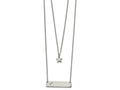 FJC Finejewelers Stainless Steel Star and Bar Multi Strand Necklace 17 Inches x 1.4 mm