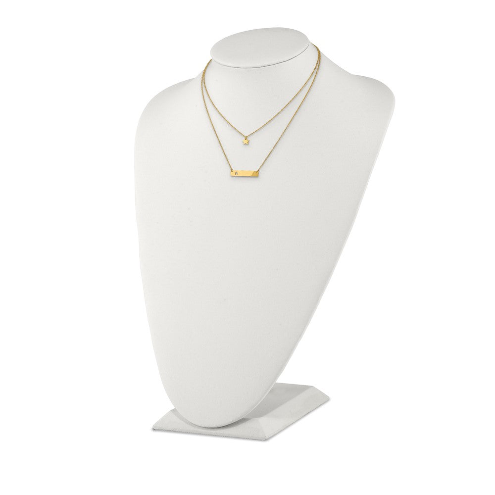 FJC Finejewelers Stainless Steel Yellow IP Plated Star/Bar Multi Strand Necklace 17 Inches x 1.4 mm