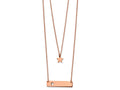 FJC Finejewelers Stainless Steel Rose IP Plated Star/Bar Multi Strand Necklace 17 Inches x 1.4 mm