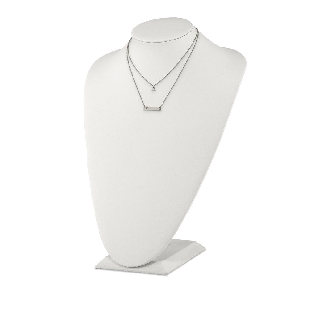 FJC Finejewelers Stainless Steel Cable Heart Bar Multi Strand Necklace 17 Inches x 1.4 mm