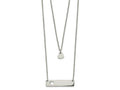 FJC Finejewelers Stainless Steel Cable Heart Bar Multi Strand Necklace 17 Inches x 1.4 mm