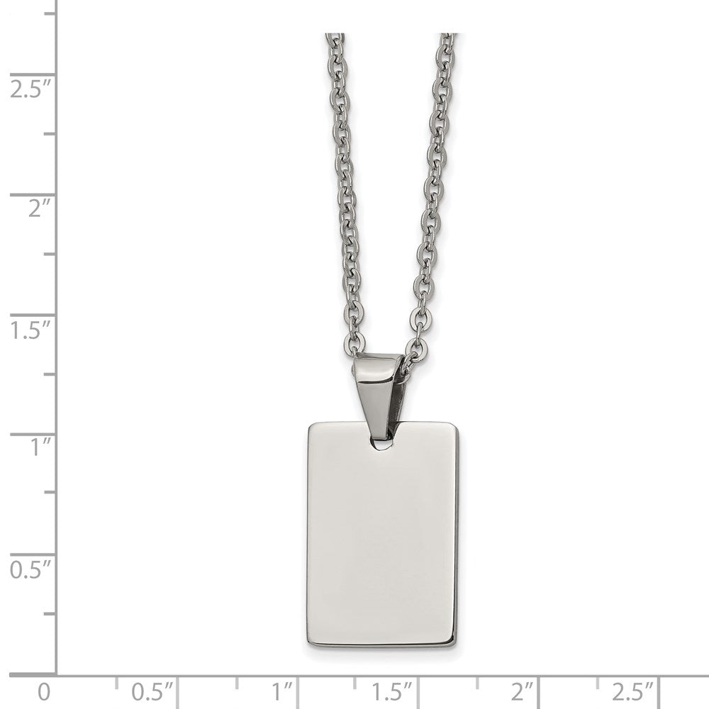 FJC Finejewelers Stainless Steel Polished Dog Tag Necklace 18 Inches x 16 mm