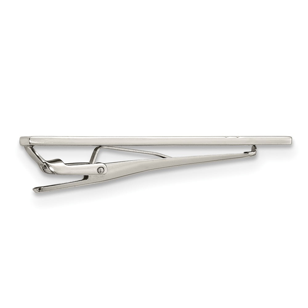 FJC Finejewelers Stainless Steel Tie Clip Polished with CZ Tie Bar 57 x 7 mm