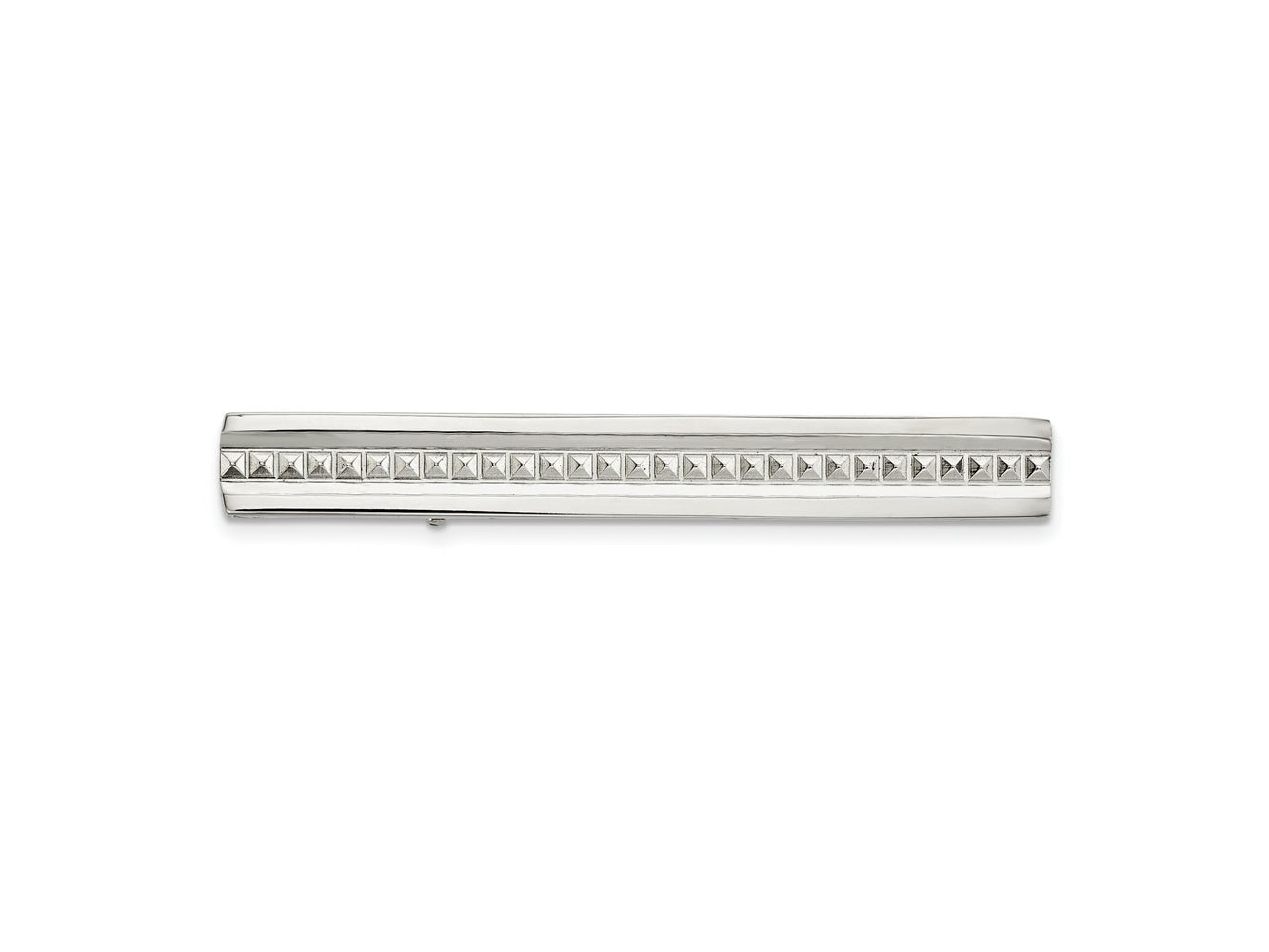 FJC Finejewelers Stainless Steel Tie Clip Polished Studded Tie Bar 57 x 7 mm