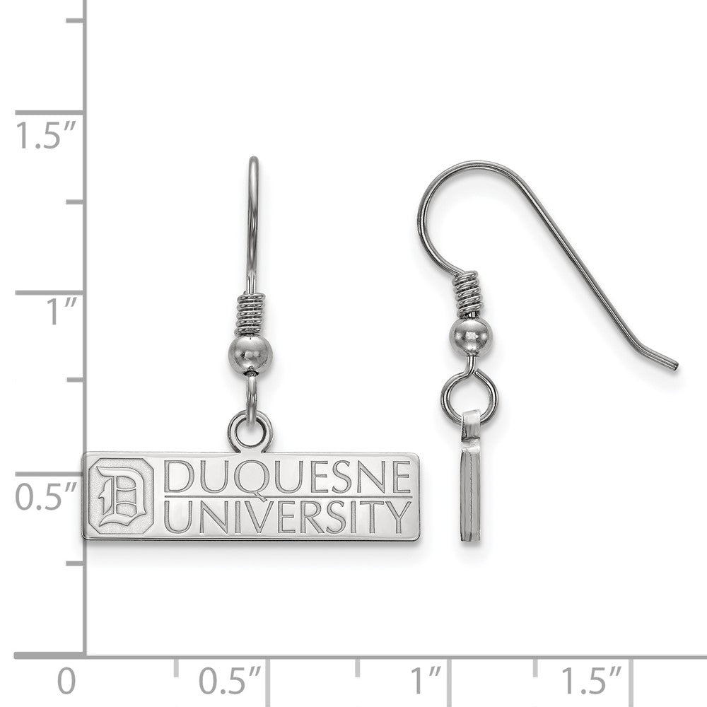 LogoArt 925 Sterling Silver Duquesne University Small Dangle Earrings 31 x 18 mm