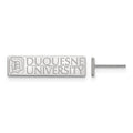LogoArt 925 Sterling Silver Duquesne University Small Post Earrings 12 x 18 mm