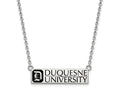LogoArt 925 Sterling Silver Cable Duquesne University Enamel Large Pendant with Necklace 18 Inches x 27 mm
