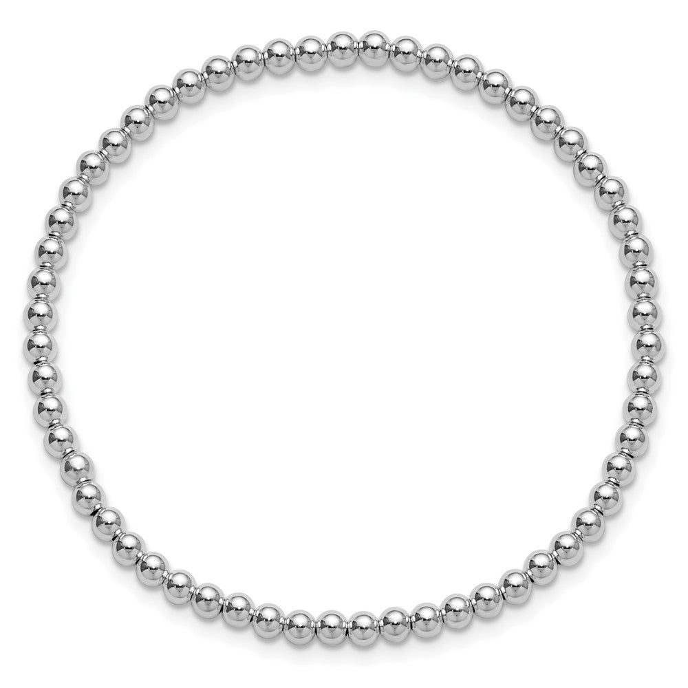 FJC Finejewelers 925 Sterling Silver Bead and Beaded 6.5in 3.00mm Beaded Stretch Bracelet 6.5 Inches x 3 mm
