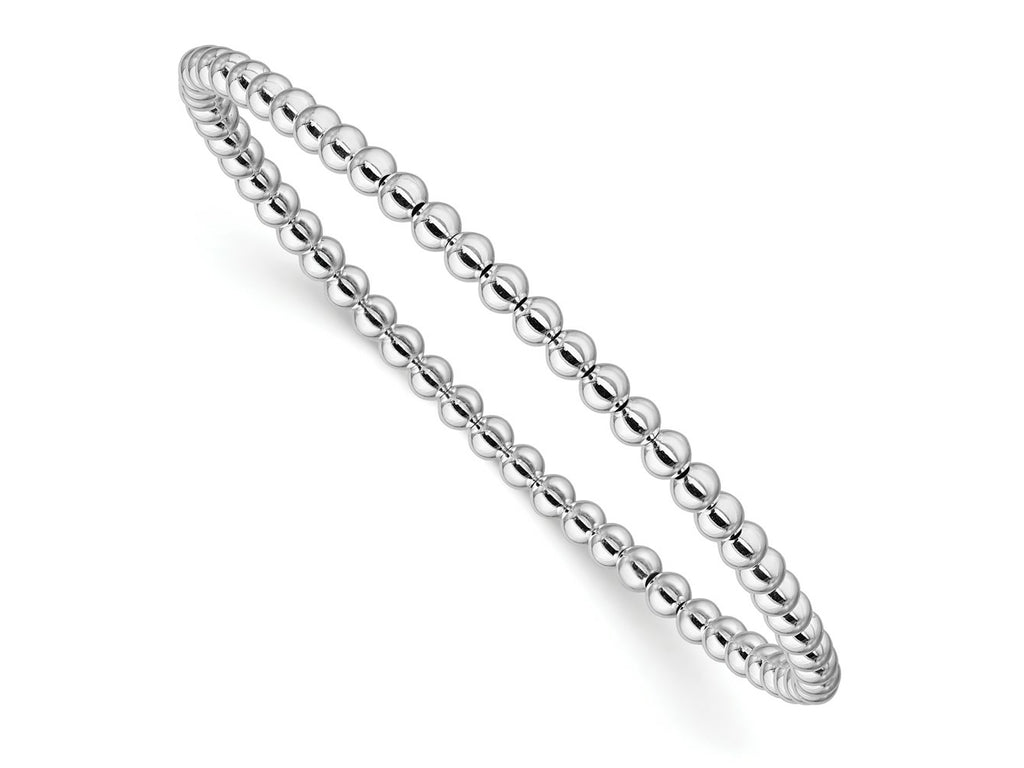 FJC Finejewelers 925 Sterling Silver Bead and Beaded 6.5in 3.00mm Beaded Stretch Bracelet 6.5 Inches x 3 mm