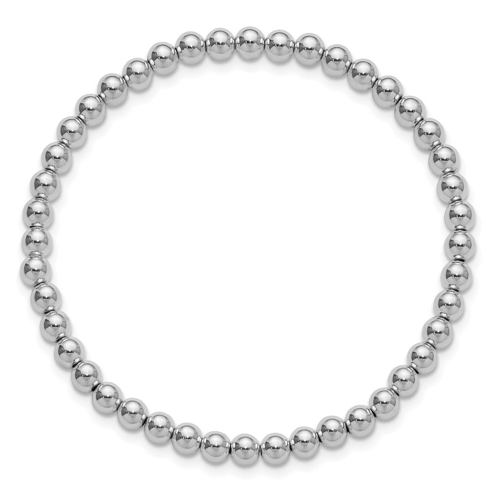 FJC Finejewelers 925 Sterling Silver Bead and Beaded 6.5in 4.00mm Beaded Stretch Bracelet 6.5 Inches x 4 mm