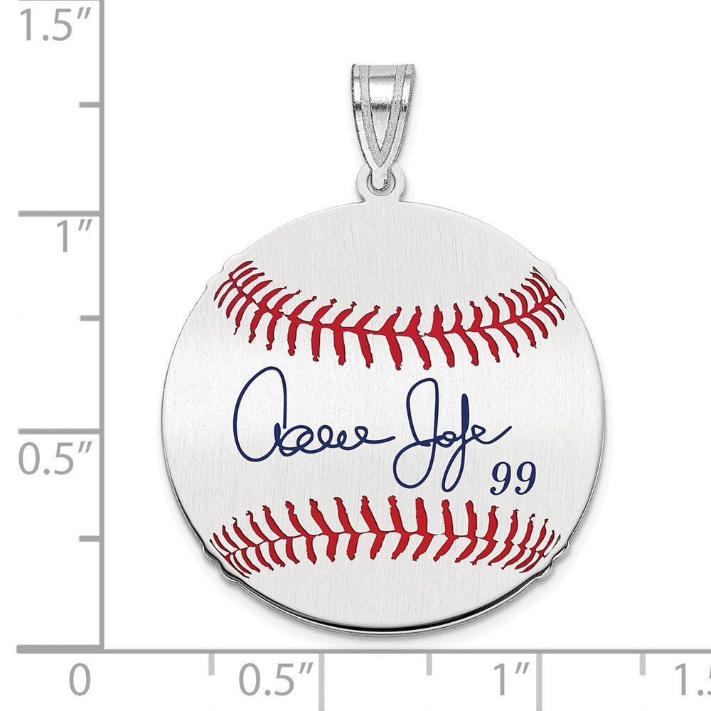 FJC Finejewelers 925 Sterling Silver Rh-p Aaron Judge MLBPA Signature Epoxy Charm 33 x 25 mm