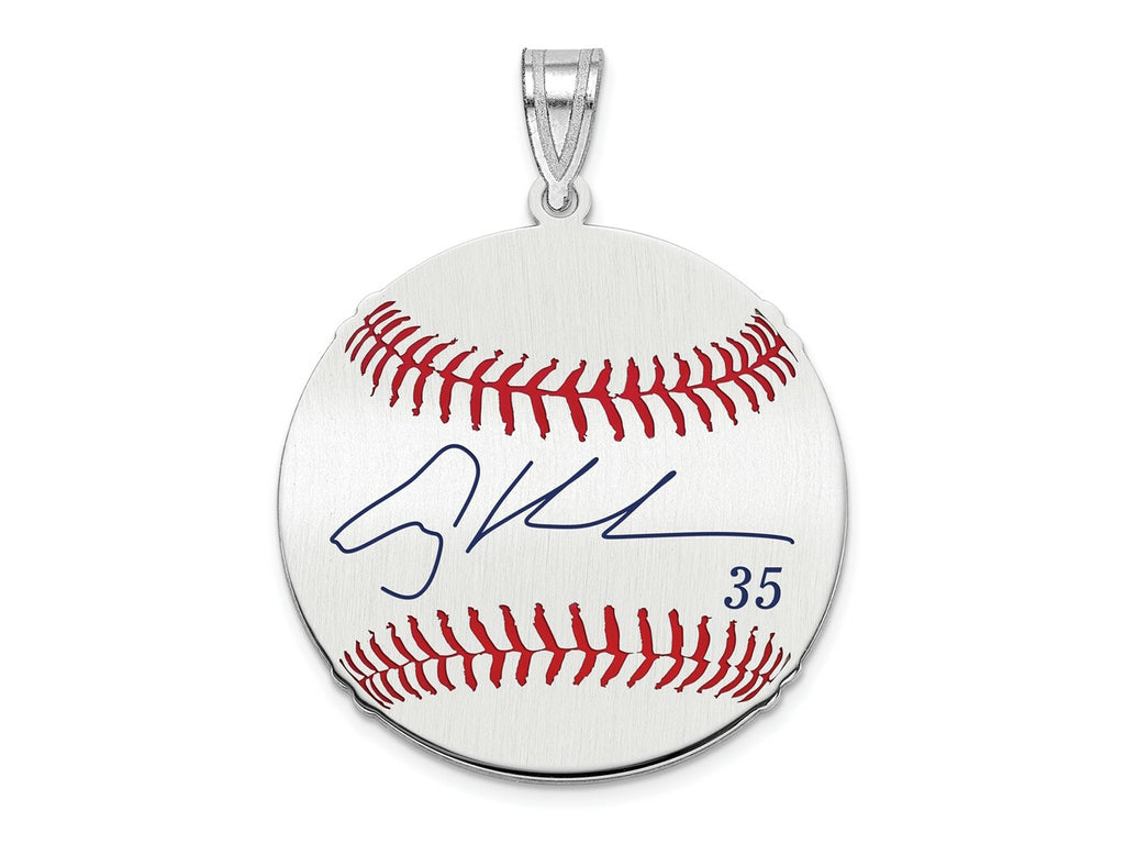 FJC Finejewelers 925 Sterling Silver Rh-p Adley Rutschman MLBPA Signature Epoxy Charm 33 x 25 mm