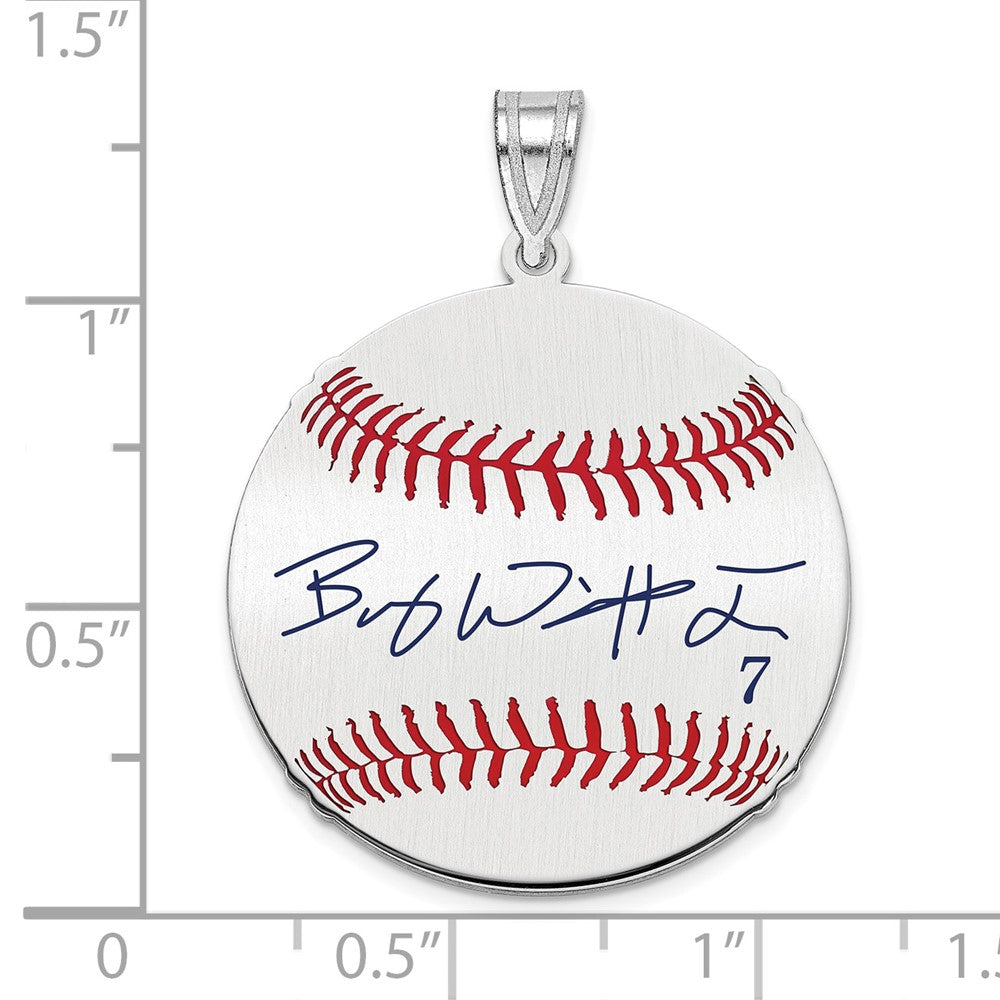 FJC Finejewelers 925 Sterling Silver Bobby Witt Jr. MLBPA Signature Epoxy Charm 33 x 25 mm