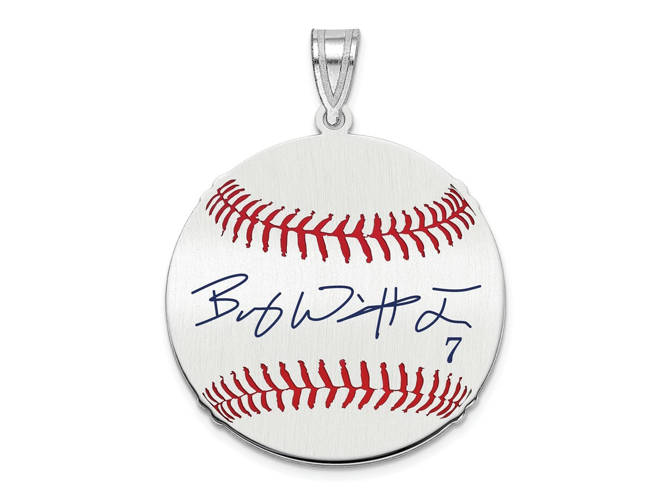 FJC Finejewelers 925 Sterling Silver Bobby Witt Jr. MLBPA Signature Epoxy Charm 33 x 25 mm