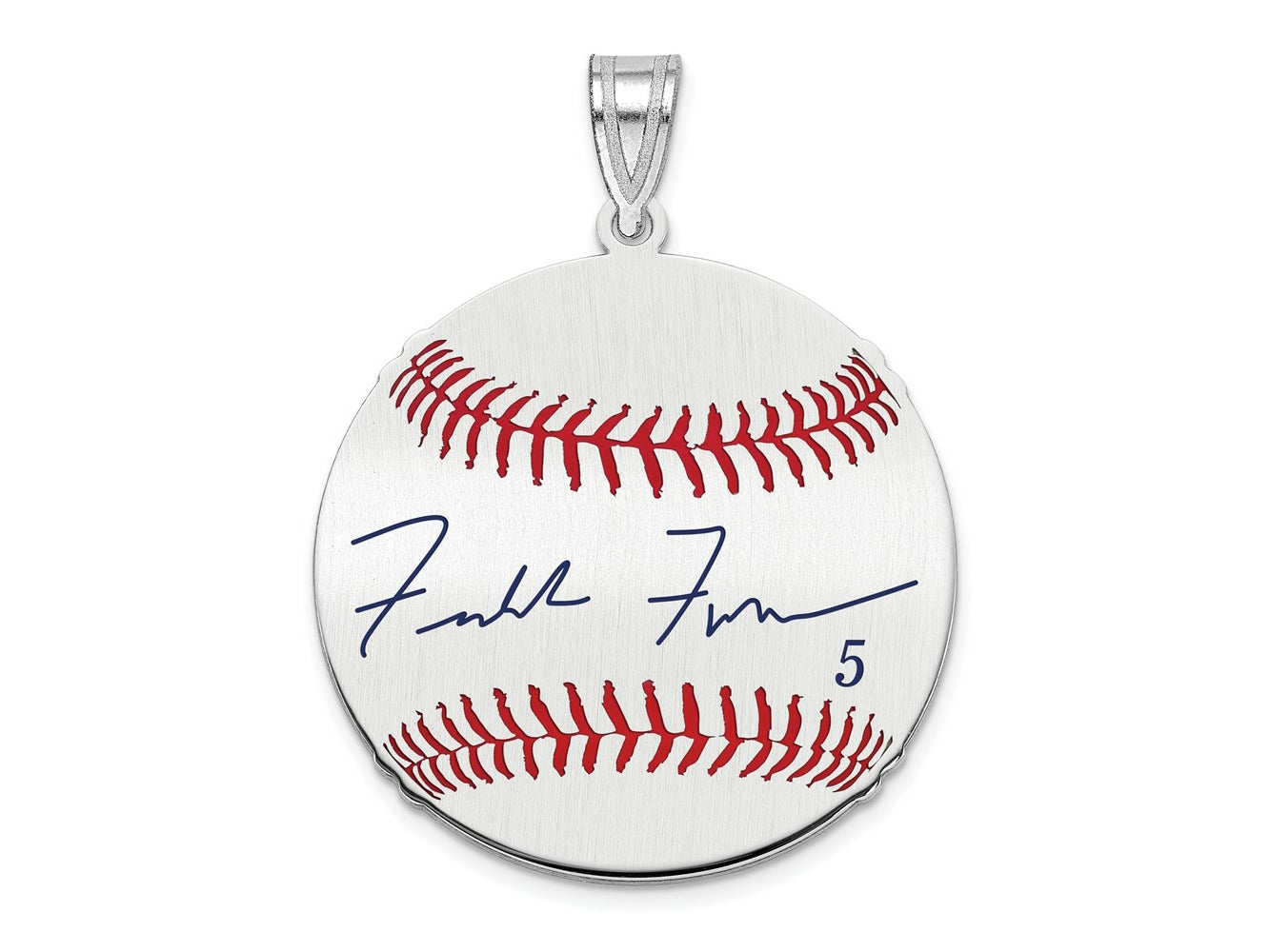 FJC Finejewelers 925 Sterling Silver Rh-p Freddie Freeman MLBPA Signature Epoxy Charm 33 x 25 mm