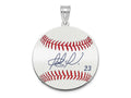 FJC Finejewelers 925 Sterling Silver Rh-p Fernando Tatis Jr. MLBPA Signature Epoxy Charm 33 x 25 mm