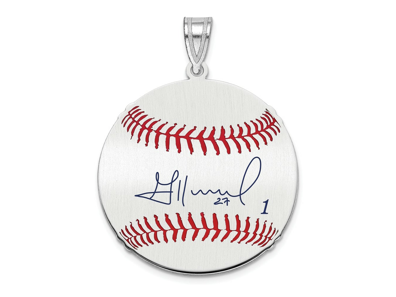 FJC Finejewelers 925 Sterling Silver Rh-p Jose Altuve MLBPA Signature Epoxy Charm 33 x 25 mm