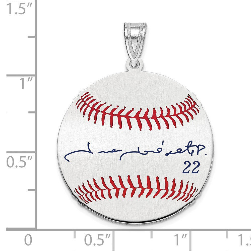 FJC Finejewelers 925 Sterling Silver Rh-p Juan Soto MLBPA Signature Epoxy Charm 33 x 25 mm