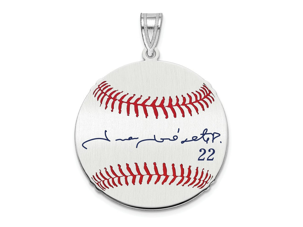 FJC Finejewelers 925 Sterling Silver Rh-p Juan Soto MLBPA Signature Epoxy Charm 33 x 25 mm
