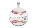 FJC Finejewelers 925 Sterling Silver Rh-p Juan Soto MLBPA Signature Epoxy Charm 33 x 25 mm