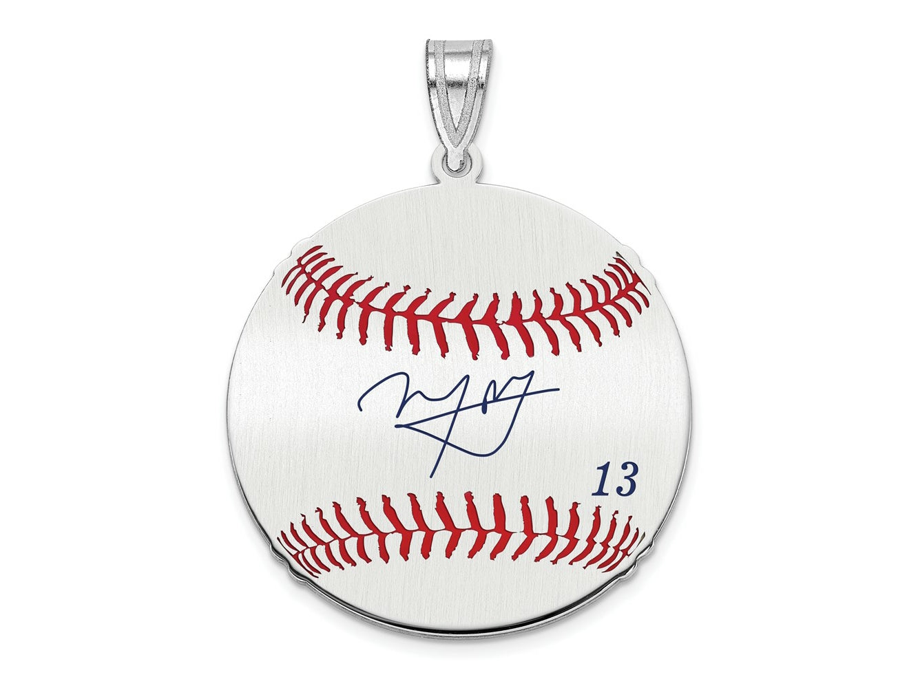 FJC Finejewelers 925 Sterling Silver Rh-p Manny Machado MLBPA Signature Epoxy Charm 33 x 25 mm