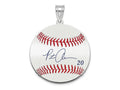 FJC Finejewelers 925 Sterling Silver Rh-p Pete Alonso MLBPA Signature Epoxy Charm 33 x 25 mm