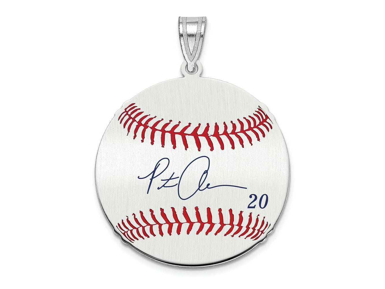 FJC Finejewelers 925 Sterling Silver Rh-p Pete Alonso MLBPA Signature Epoxy Charm 33 x 25 mm