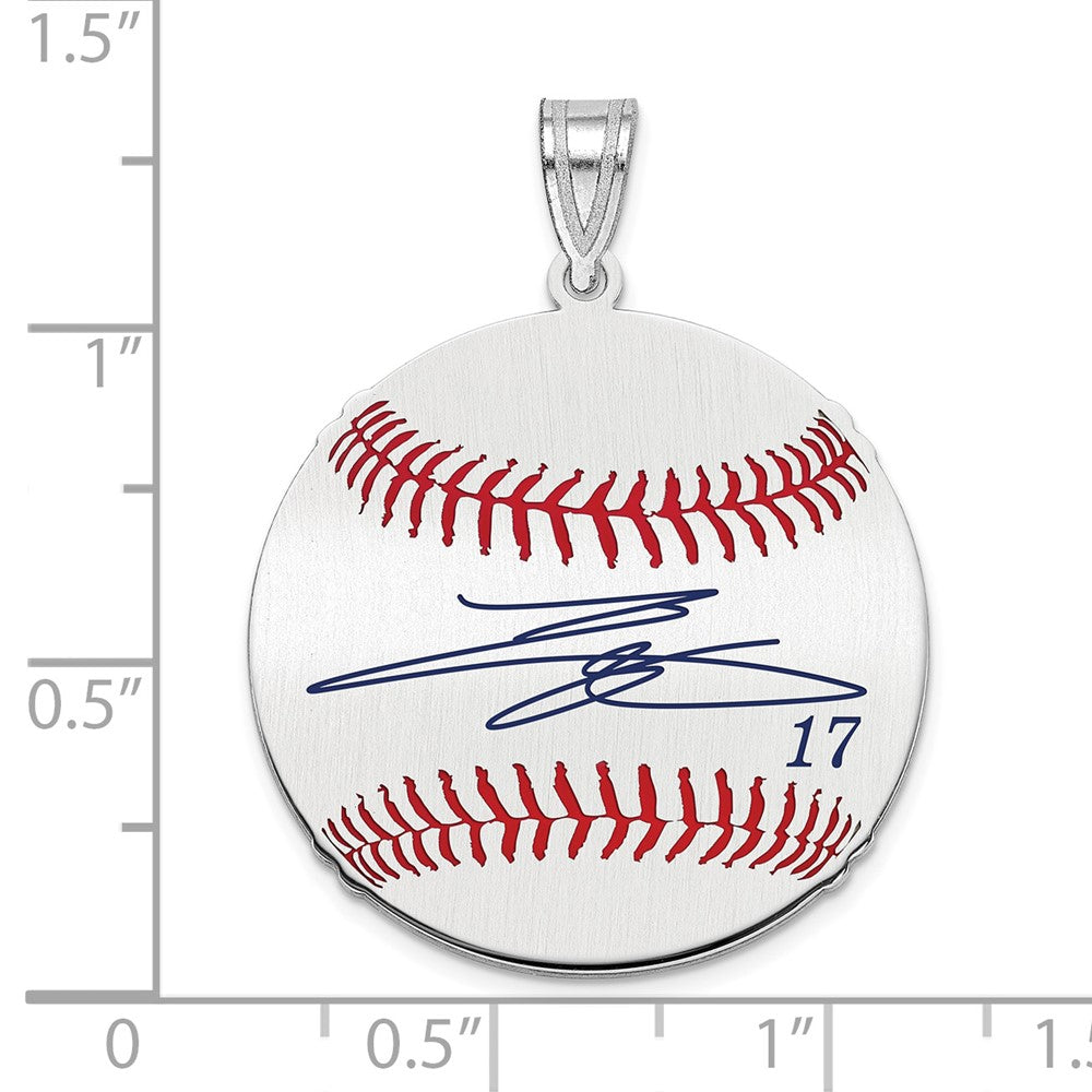FJC Finejewelers 925 Sterling Silver Rh-p Shohei Ohtani MLBPA Signature Epoxy Charm 33 x 25 mm