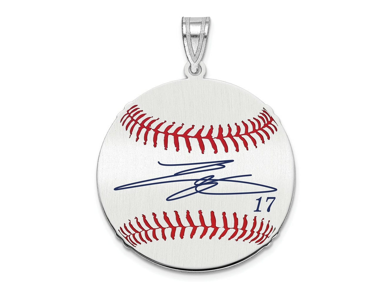 FJC Finejewelers 925 Sterling Silver Rh-p Shohei Ohtani MLBPA Signature Epoxy Charm 33 x 25 mm