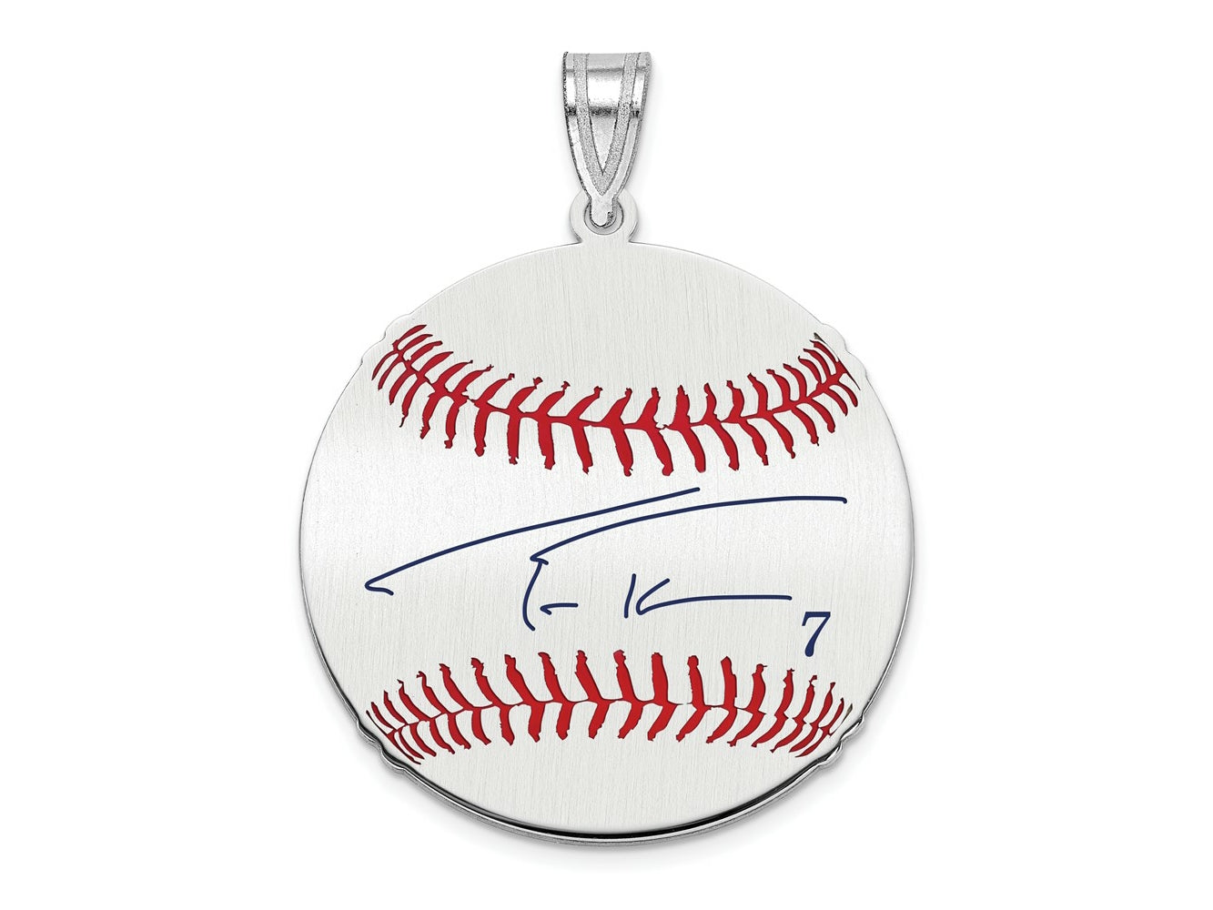 FJC Finejewelers 925 Sterling Silver Rh-p Trea Turner MLBPA Signature Epoxy Charm 33 x 25 mm