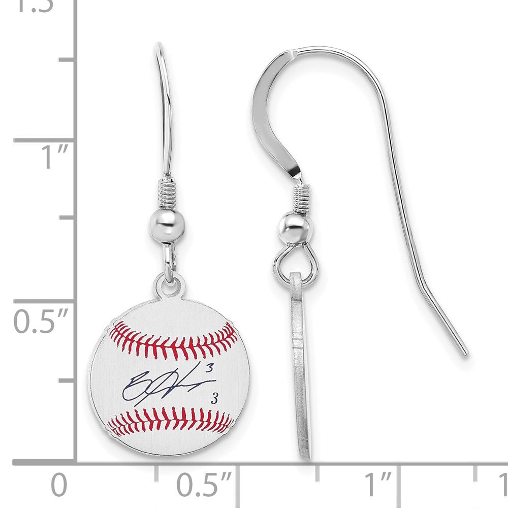 FJC Finejewelers 925 Sterling Silver Rh-p Bryce Harper MLBPA Signature Epoxy Earrings 31 x 12 mm