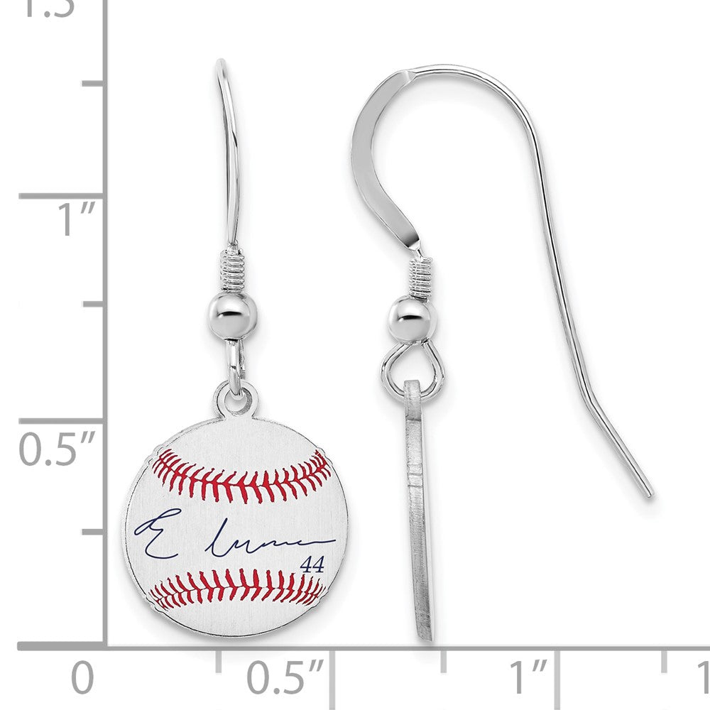 FJC Finejewelers 925 Sterling Silver De La Cruz MLBPA Signature Epoxy Earrings 31 x 12 mm