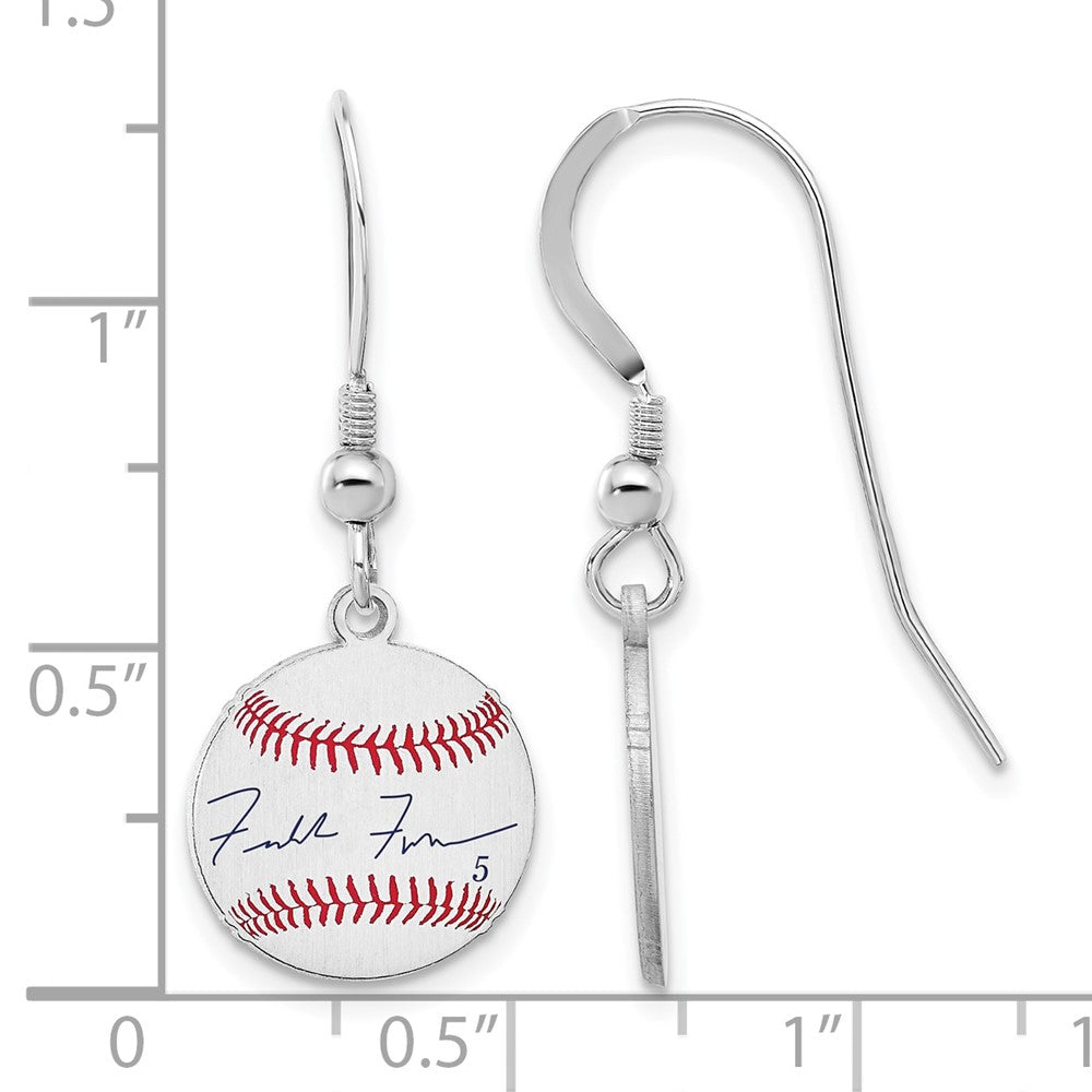 FJC Finejewelers 925 Sterling Silver Freddie Freeman MLBPA Signature Epoxy Earrings 31 x 12 mm