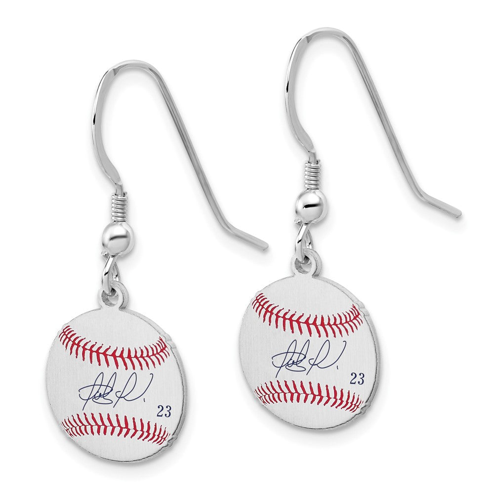 FJC Finejewelers 925 Sterling Silver Fernando Tatis Jr. MLBPA Signature Epoxy Earrings 31 x 12 mm