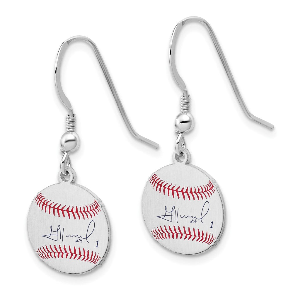 FJC Finejewelers 925 Sterling Silver Jose Altuve MLBPA Signature Epoxy Earrings 31 x 12 mm