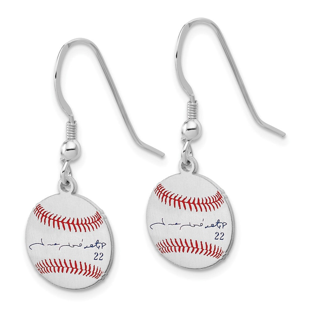FJC Finejewelers 925 Sterling Silver Juan Soto MLBPA Signature Epoxy Earrings 31 x 12 mm