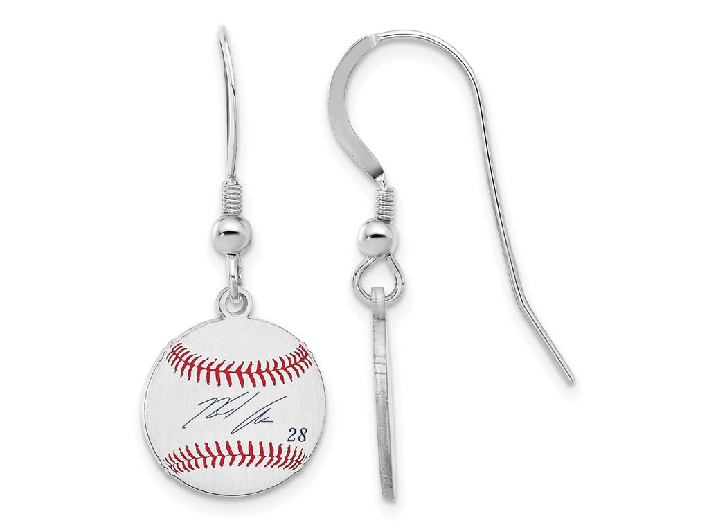 FJC Finejewelers 925 Sterling Silver Nolan Arenado MLBPA Signature Epoxy Earrings 31 x 12 mm