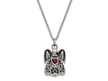 FJC Finejewelers Stainless Steel January CZ Birthstone Antiqued Angel Ash Holder 18 in. Ne 18 Inches x 19 mm