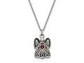 FJC Finejewelers Stainless Steel July CZ Birthstone Antiqued Angel Ash Holder Necklac 18 Inches x 19 mm