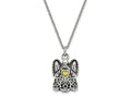 FJC Finejewelers Stainless Steel Cable November CZ Birthstone Antiqued Angel Ash Holder Nec 18 Inches x 19 mm