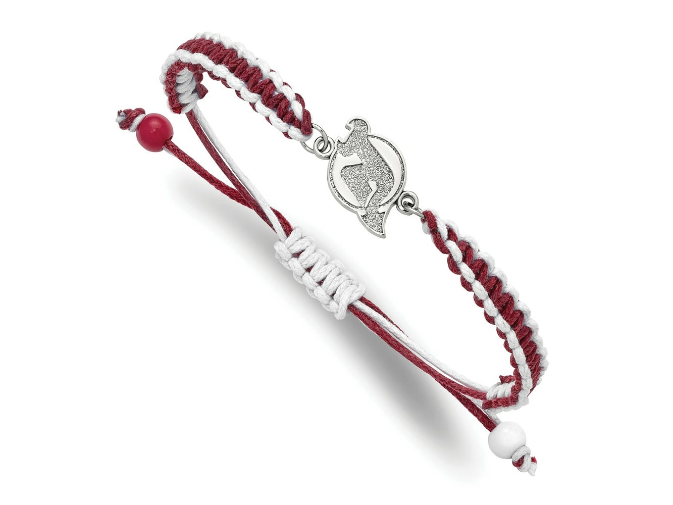 LogoArt Stainless Steel NHL NJ Devils Adjustable Cord Bracelet