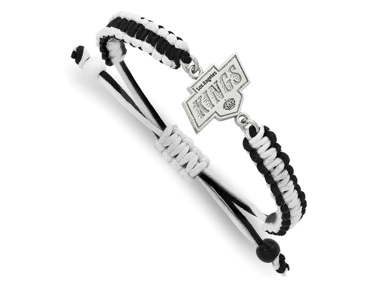 LogoArt Stainless Steel NHL LA Kings Adjustable Cord Bracelet
