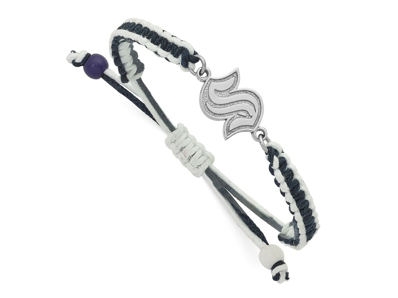LogoArt Stainless Steel NHL Seattle Kraken Adjustable Cord Bracelet