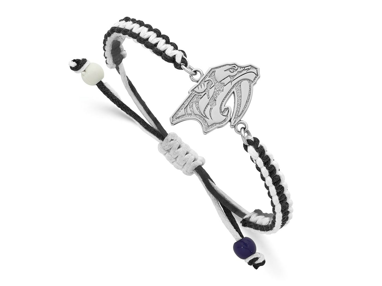 LogoArt Stainless Steel NHL Nashville Predators Adjustable Cord Bracelet