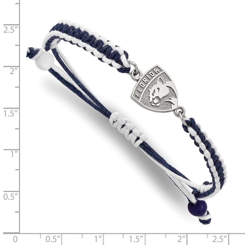 LogoArt Stainless Steel NHL Florida Panthers Adjustable Cord Bracelet