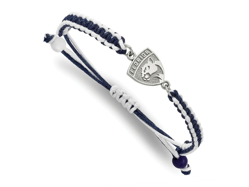 LogoArt Stainless Steel NHL Florida Panthers Adjustable Cord Bracelet