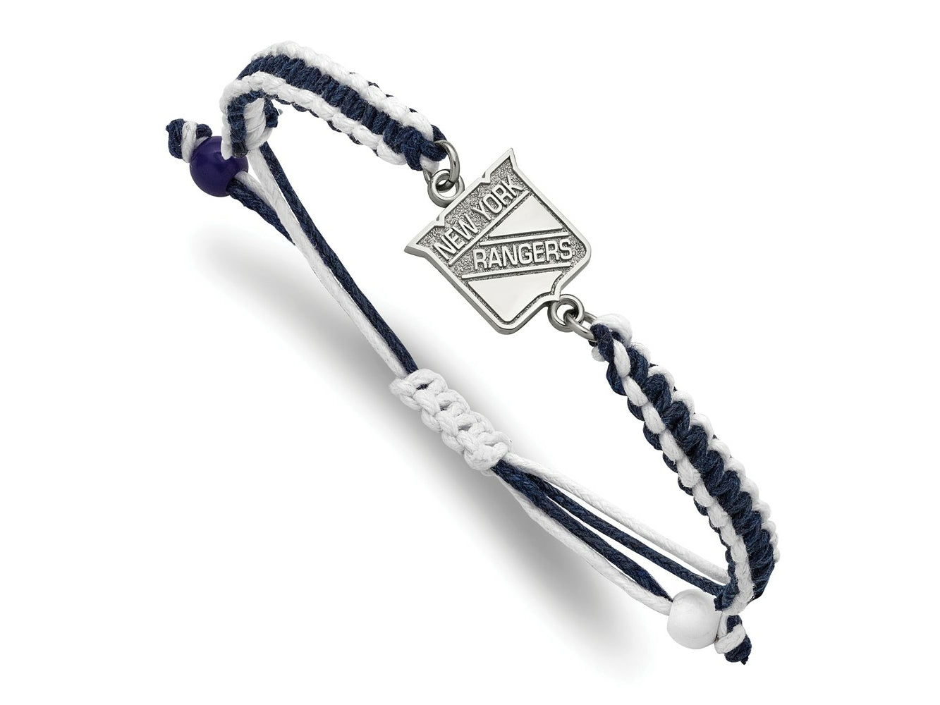 LogoArt Stainless Steel NHL NY Rangers Adjustable Cord Bracelet