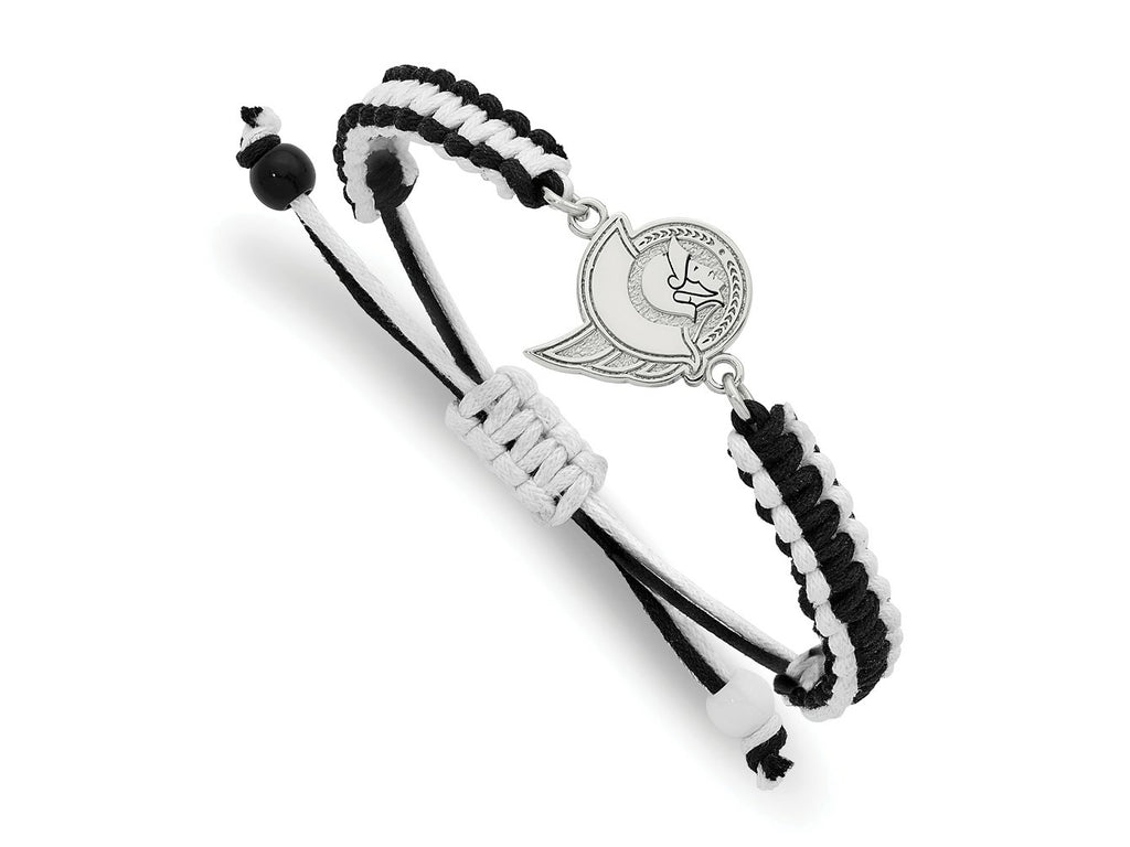 LogoArt Stainless Steel NHL Ottawa Senators Adjustable Cord Bracelet