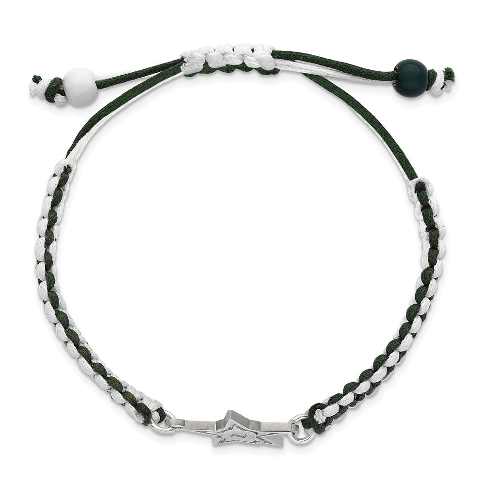 LogoArt Stainless Steel NHL Dallas Stars Adjustable Cord Bracelet